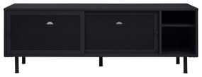 Fekete fém TV-állvány 160x55x45 cm Veep – Unique Furniture