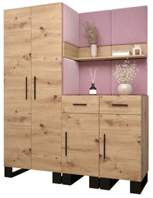 Előszobabútor Amanda 7 (artisan tölgy + rózsaszín). 1085912