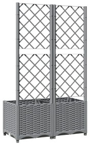 világosszürke PP rácsos kerti ültetőláda 80 x 40 x 136 cm