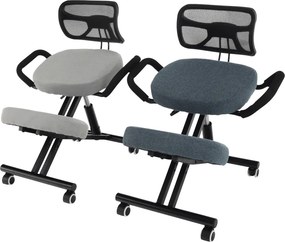Ergonómikus térdeplőülés, szürkésbarna Taupe/fekete, RUFUS