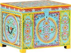 vidaXL kézzel festett tömör mangófa tárolóláda 50 x 40 x 40 cm