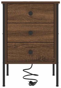 Éjjeli Szekrények 2 pcs barna tölgy 42 x 41 x 61 cm Faanyag