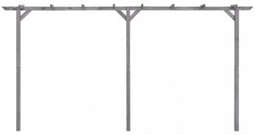 szürke impregnált fenyőfa kerti pergola 400 x 40 x 205 cm