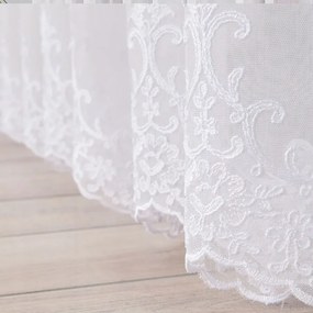 Függöny Sima, Alul Hímzett 300cm fehér