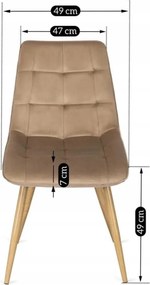 Szék bézs színben, bársony kárpittal RODRI