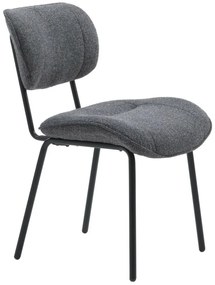 Buffalo design szék, sötétszürke, fekete fém láb