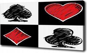 Vászonkép Kártya színek 120x60 cm