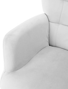 Fotel lábtartóval, világos szürke Velvet szövet/fekete, HABEN