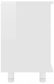 magasfényű fehér szerelt fa fürdőszobaszekrény 60x32x53,5 cm