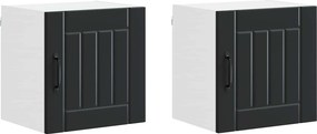 vidaXL Konyhaszekrény 2 pcs Fekete 40 x 31 x 40 cm Faanyag