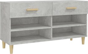 vidaXL betonszürke szerelt fa cipőszekrény 102x35x55 cm