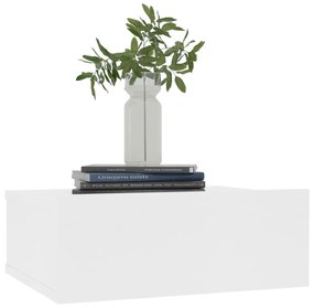2 db fehér szerelt fa függő éjjeliszekrény 40 x 30 x 15 cm