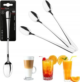 Teáskanál Kávéskanál Latte Fagylalt Desszert Hosszú Szett 3db