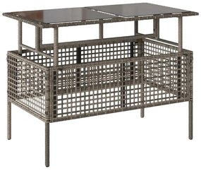 4 részes szürke polyrattan üveg kerti ülőgarnitúra párnákkal