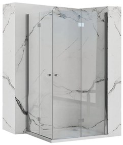 Rea Fold N2 zuhanykabin összecsukható ajtóval 110 (ajtó) x 90 (ajtó), átlátszó üveg, króm profil, KAB-00013