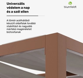 Blumfeldt Shade Cove GreenWall, pergola, 3 x 3 m, oldalfalak, porszórt festék, időjárásálló