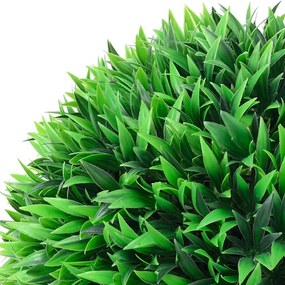 2 db zöld mesterséges boxwood gömbök LED fényekkel 38 cm