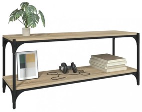 sonoma tölgy színű szerelt fa és acél TV-szekrény 100x33x41 cm