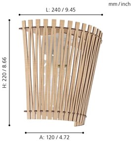 Eglo 6195 - Fali lámpa SENDERO 1xE27/60W/230V