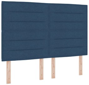 Box Spring Ágy Matrac Kék 140x190 cm Szövet