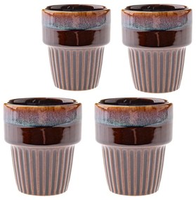 Barna kőedény eszpresszó csésze szett 4 db-os 100 ml Tone – Dakls