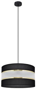 Csillár zsinóron HELEN 1xE27/15W/230V á. 35 cm fekete/arany