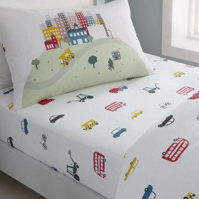 Fehér gumis egyszemélyes pamut gyerek lepedő 90x190 cm Transport – Bianca