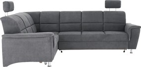 Kinyitható ülőgarnitúra, szürke szövet, balos, SANTIAGO