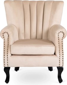 Fotel bézs bársony kárpittal – MALLO