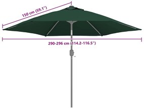 zöld kültéri napernyőponyva 300 cm
