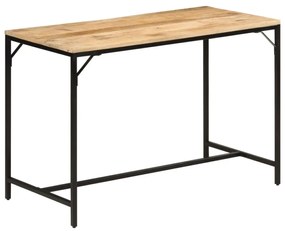 tömör nyers mangófa és vas étkezőasztal 110 x 55 x 75 cm