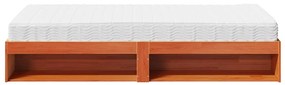viaszbarna tömör fenyőfa kanapéágy matraccal 90 x 200 cm