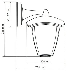 Brilagi - LED Kültéri fali lámpa LUNA 1xE27/60W/230V IP44