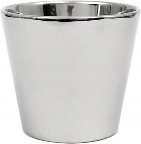 Kerámia Kaspó Ezüst átm. 12cm Glamour Króm