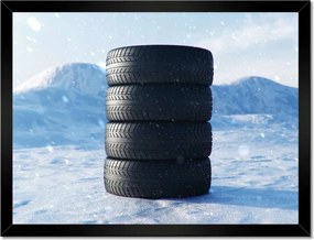 Poszterek keretben 40x30 4 Nyári gumiabroncsok a hóban