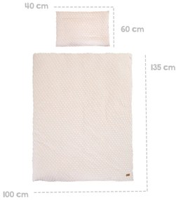 Bézs pamutkeverék gyerek ágyneműhuzat babaágyhoz 100x135 cm Frosty Almond – Roba