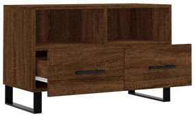 barna tölgyszínű szerelt fa TV-szekrény 80 x 36 x 50 cm