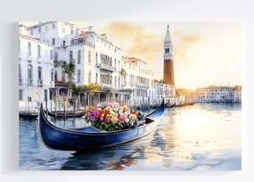 Vászonkép Canvas Tájkép Olaszország Velence Csatorna Csónak Gondola 120x80