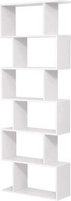 Könyvespolc, kocka vitrines polc és térelválasztó, 70 x 24 x 190,5 cm fehér