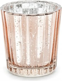 Gyertyatartó, rózsaszín arany, 6 cm (1 csomag 4 db)