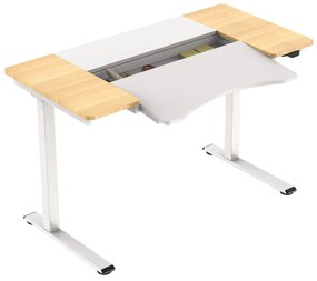 HALDEN íróasztal elektromos magasságállítással, 120x60 cm fehér-burlywood