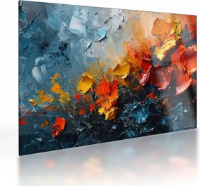 Üveg kép - Virágok absztrakt festménye III. (70x50 cm)
