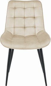 AKCIÓ Bézs bársony szék BERA fekete lábakkal II. osztály