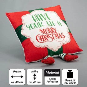 MAXXIVIA Dekorációs párna Boldog karácsonyt 40 x 40 cm