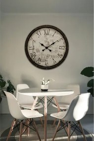 Globo B992518 Falióra, fekete műanyag, üveglap, római számokkal ellátott számlap, ø: 760 mm, M: 760 mm, elem nélkül