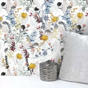 Öntapadós fali tapéta Bútor furnér Vadvirág 40cm 2,5m