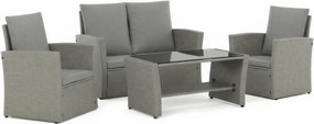 Kerti ülőgarnitúra, polyrattan, szürke, GREY