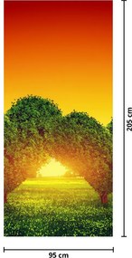 Fotótapéta ajtóra - Szív a fák tetején (95x205cm)
