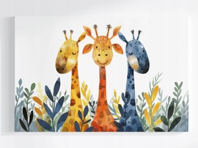 Poszter Zsiráfok Szafari Akvarell Gyerek Dekoráció 60x40