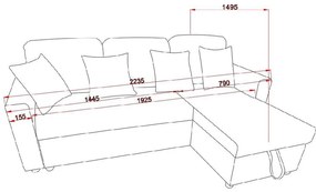 Catini KIMBERLAND kihúzható sarok ülőgarnitúra tárolóhellyel